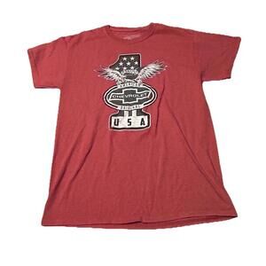 Chevrolet USA Graphic T Shirt Mens XL Red Eagle American Original Chevy Tee